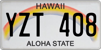 HI license plate YZT408