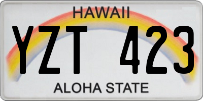 HI license plate YZT423