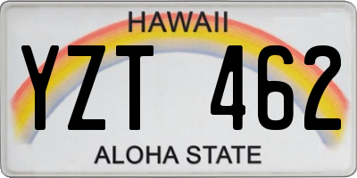 HI license plate YZT462