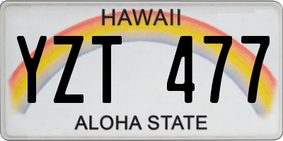 HI license plate YZT477