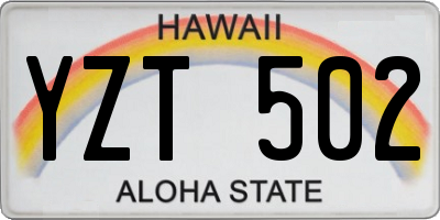HI license plate YZT502