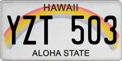 HI license plate YZT503