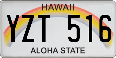HI license plate YZT516