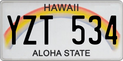 HI license plate YZT534