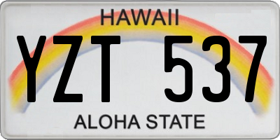 HI license plate YZT537