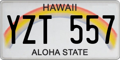 HI license plate YZT557