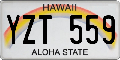 HI license plate YZT559