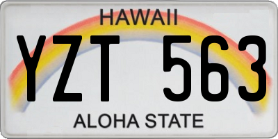 HI license plate YZT563