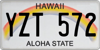 HI license plate YZT572