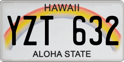 HI license plate YZT632