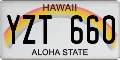 HI license plate YZT660