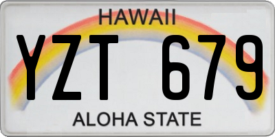 HI license plate YZT679