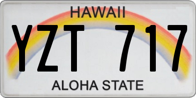 HI license plate YZT717