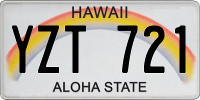 HI license plate YZT721