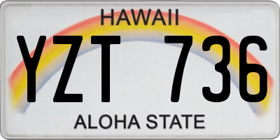 HI license plate YZT736