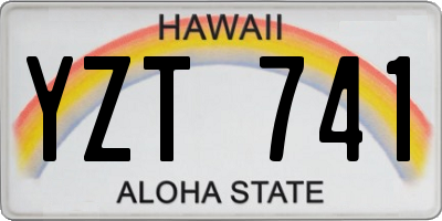 HI license plate YZT741