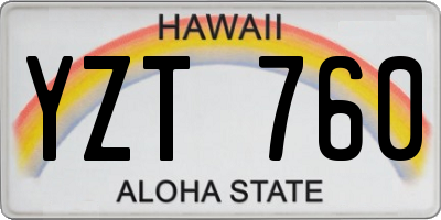 HI license plate YZT760