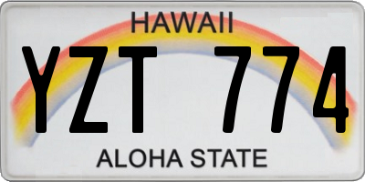 HI license plate YZT774