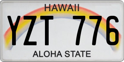 HI license plate YZT776