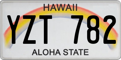 HI license plate YZT782