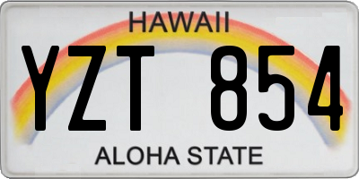 HI license plate YZT854