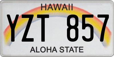 HI license plate YZT857