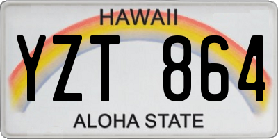 HI license plate YZT864