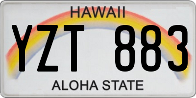 HI license plate YZT883