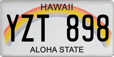 HI license plate YZT898