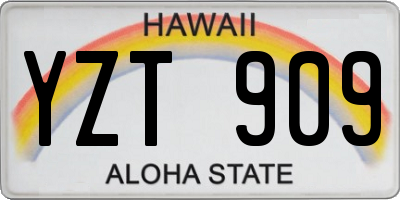 HI license plate YZT909