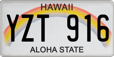 HI license plate YZT916