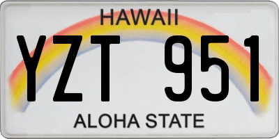 HI license plate YZT951