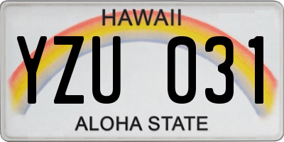HI license plate YZU031