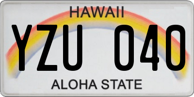 HI license plate YZU040