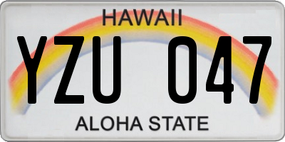 HI license plate YZU047