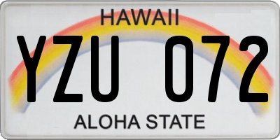 HI license plate YZU072