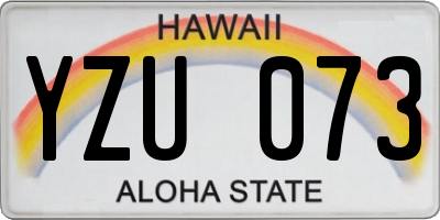 HI license plate YZU073
