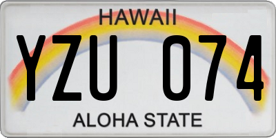 HI license plate YZU074