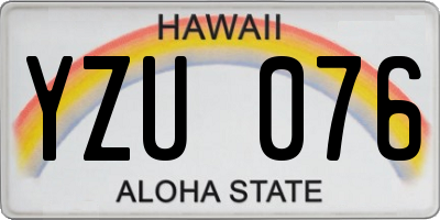 HI license plate YZU076