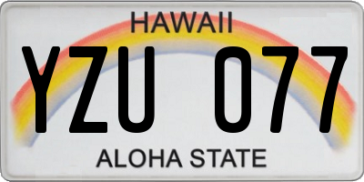 HI license plate YZU077