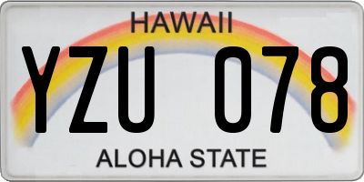HI license plate YZU078