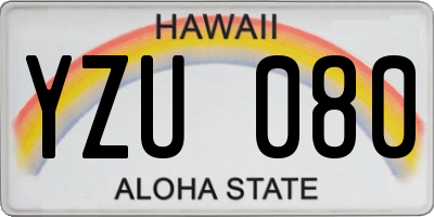 HI license plate YZU080