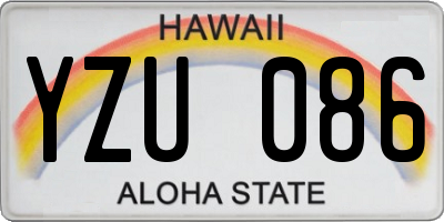 HI license plate YZU086