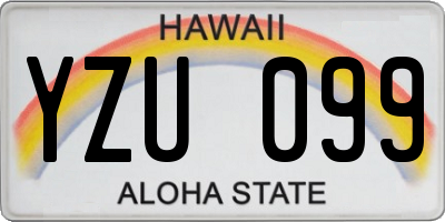 HI license plate YZU099