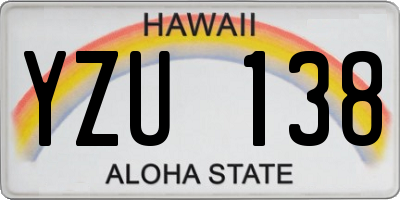 HI license plate YZU138