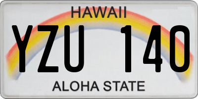 HI license plate YZU140
