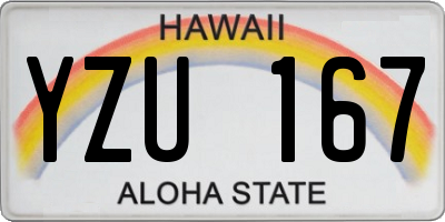 HI license plate YZU167