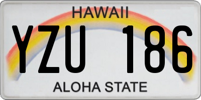 HI license plate YZU186