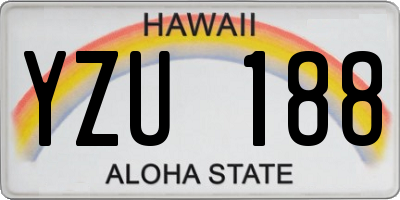 HI license plate YZU188