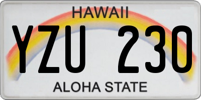 HI license plate YZU230
